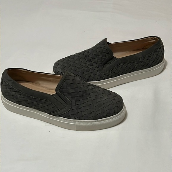 M. GEMI The Cerchio Woven Leather Sneaker in Grey Nubuck - Picture 1 of 7
